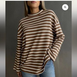 SOTE STRIPED THERMAL KNIT // WALNUT